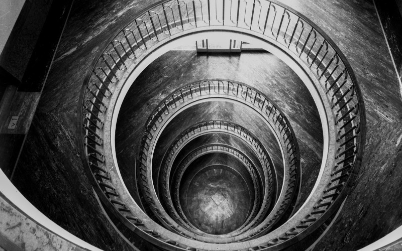 Bp. VII. Rákóczi út 4., Georgia-bérház, lépcsőház, 1935 körül (ltsz. 092.249dN)