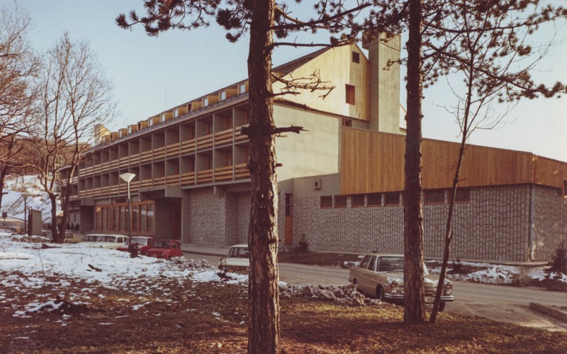 Hejhál Éva: Hotel Silvanus, Visegrád. 1971. Forrás: M. Hejhál Éva Ybl-mappája, MÉM MDK Magyar Építészeti Múzeum