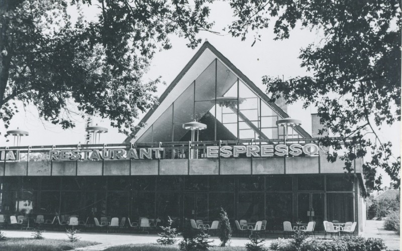 Hejhál Éva: Delta Étterem, Balatonmáriafürdő. 1969. Forrás: M. Hejhál Éva Ybl-mappája, MÉM MDK Magyar Építészeti Múzeum