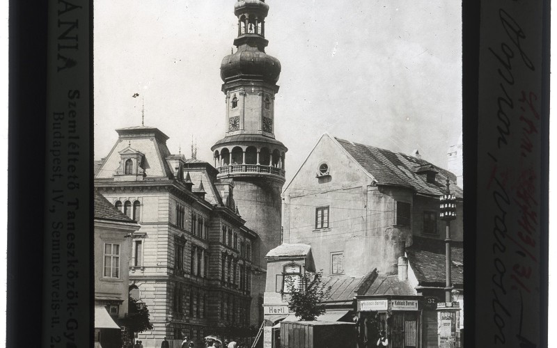 Sopron, tűztorony, Uránia Szemléltető Taneszközök Gyára, 1923 előtt (ltsz. 240.441N)