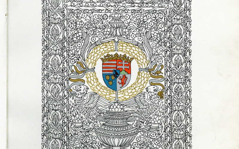 Lux Kálmán: A budai várpalota Mátyás király korában. Bp., 1920. címlap. MÉM MDK, Könyvtár, Rakt. jelzet: 5490 – A kötetet 1921-ben a Magyar Mérnök- és Építész-Egylet aranyéremmel tűntette ki.