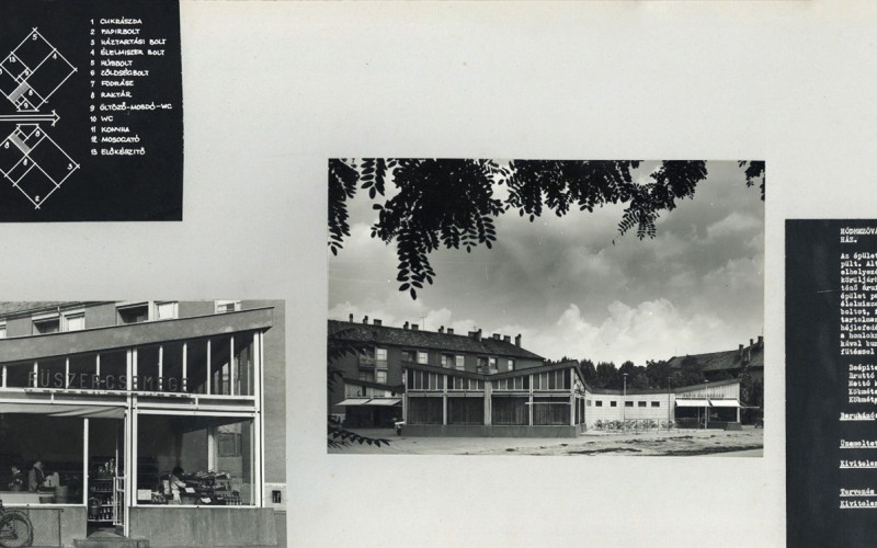 Snopper Tibor: Üzletház a hódmezővásárhelyi Szabadság téren. Terv: 1958, épült: 1959-1961. Fotó: Buzsáki Ferenc