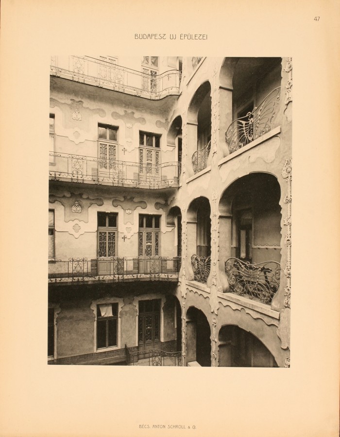 Budapest (XIV. ker.), Thököly út 46. – ifj. Nagy István építész, 1905–1906. Belső udvar, körfolyosó