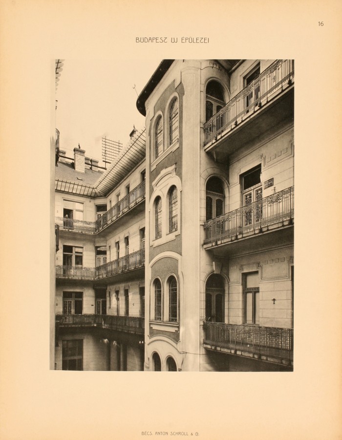 Budapest (VI. ker.), Hajós u. 25. – Fodor Gyula építész, 1905–1906 (Napóleon-udvar). Belső udvar