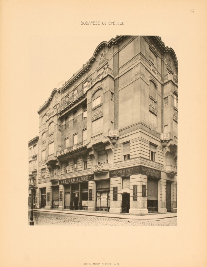 Budapest (V. ker.), Arany János utca 28. és Hercegprímás utca 22. – Wellisch Alfréd építész, 1906