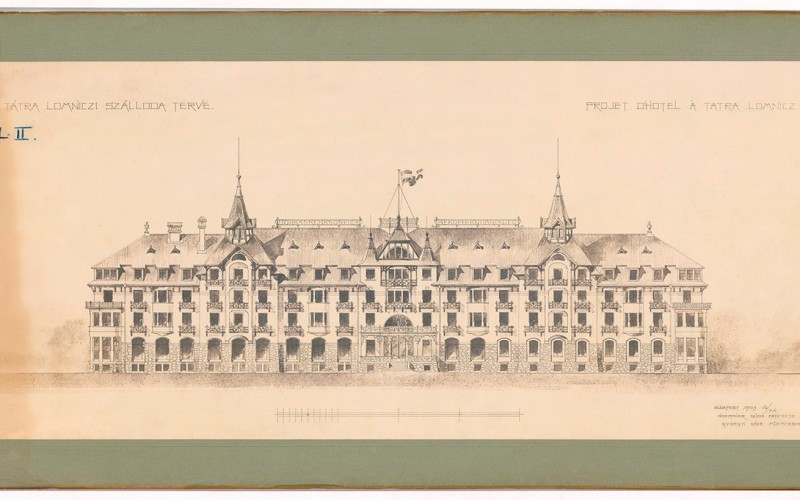 Hoepfner Guidó terve a tátralomnici szállodához a legkorábbi műtárgyak közé tartozik: 1968-ban vásárolták. Kép: MÉM MDK Múzeumi Osztály
