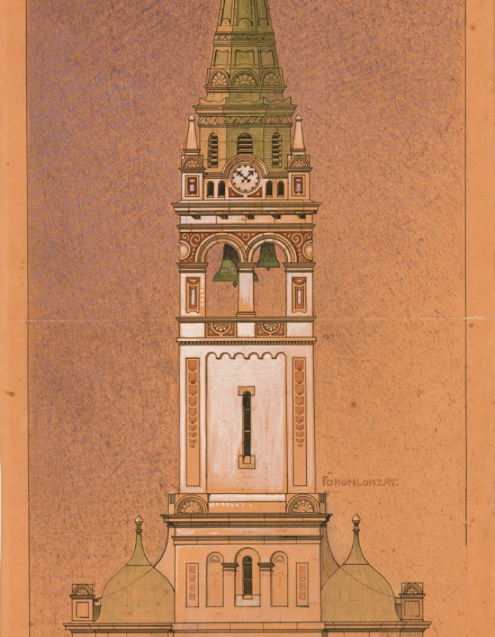 A breznóbányai evangélikus templomtorony kiviteli terve Sándy Gyulával. MÉM MDK Múzeumi Osztály, ltsz. 1969.024.432