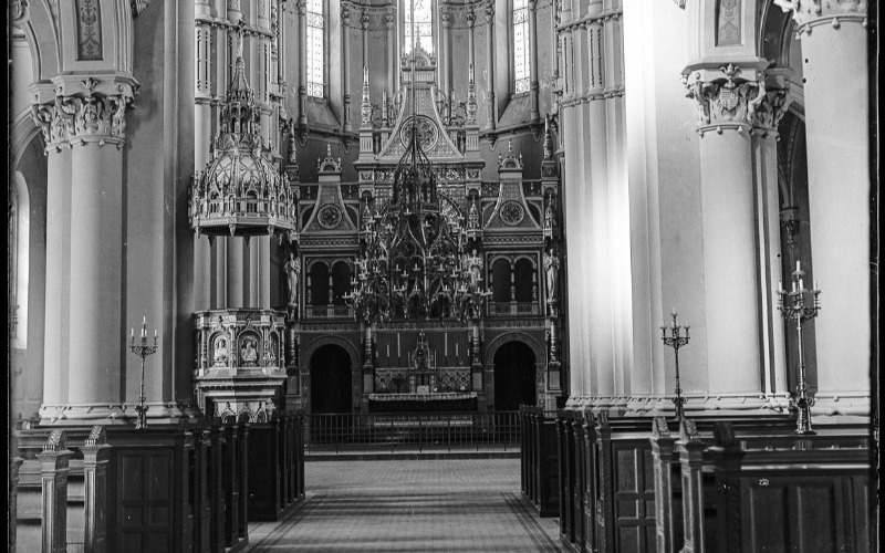 Budapest, kőbányai Szent László templom belső tere. sz.n., é.n. MÉM MDK, Fotótár ltsz. 005.664N