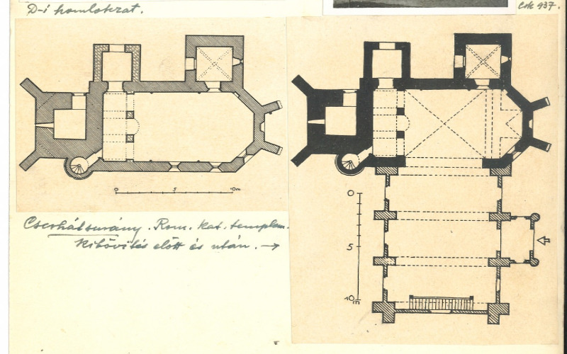 Cserhátsurány. Csányi-hagyatékban szereplő kartonok: Gót építészet. MÉM MDK Fotótár, ltsz. 9238