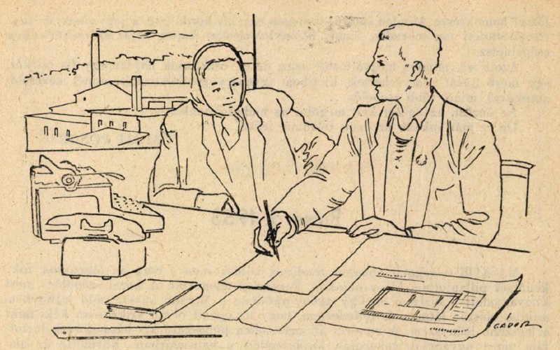 Gádor Emil grafikus képe az Új Dunántúl 1953/4. számában Galsai Pongrác „Szavak nagy tettekről” című cikkét ábrázolja. A képen szereplő nőben alighanem Czukor Annát fedezhetjük fel. Via ADT Arcanum
