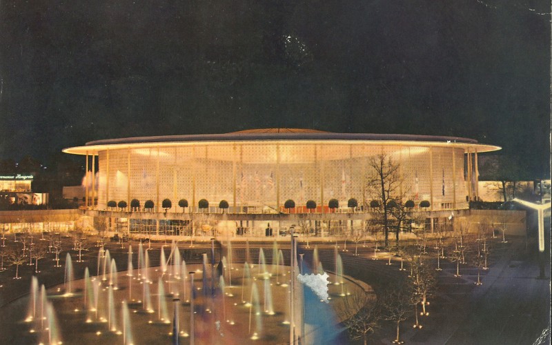 Az USA pavilonja az 1958-as Brüsszeli Világkiállításon. Egicarte, 1958.