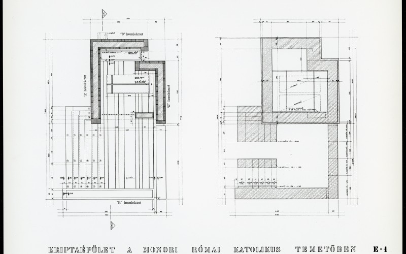 A monori Garay-kripta tervei – alaprajzok. MÉM MDK Múzeumi Gyűjtemény, Körner András ajándéka