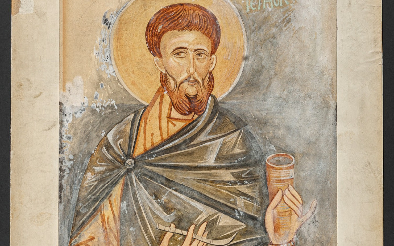 Demsus, ortodox templom, férfi szent, 1910. (MÉM MDK, Tervtár, ltsz. FM 129)