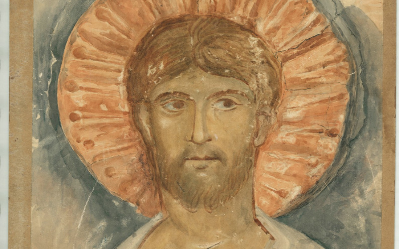 Veszprém, Gizella-kápolna, férfi szent (apostol), 1922. (MÉM MDK, Tervtár, ltsz. FM 620)