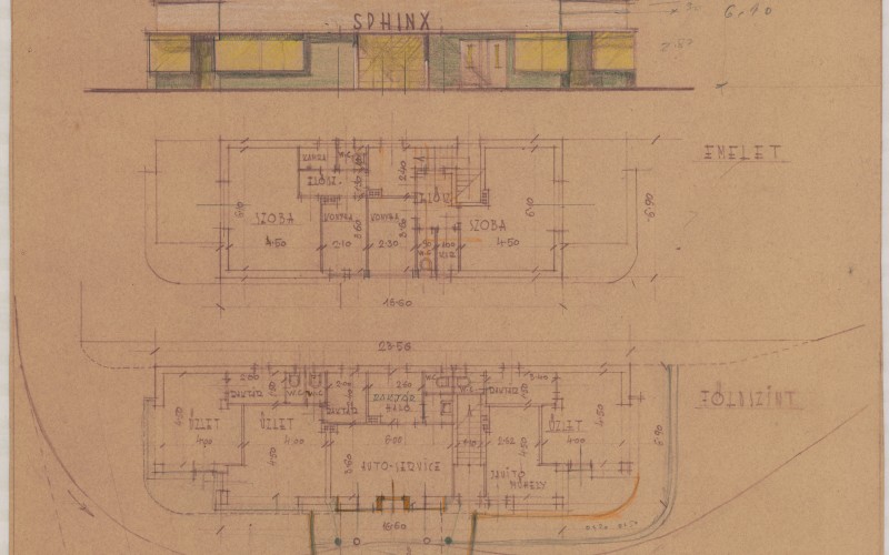Hungária Yacht Club clubházterve Balatonfüreden, alaprajz, 1934. MÉM MDK Múzeumi Osztály