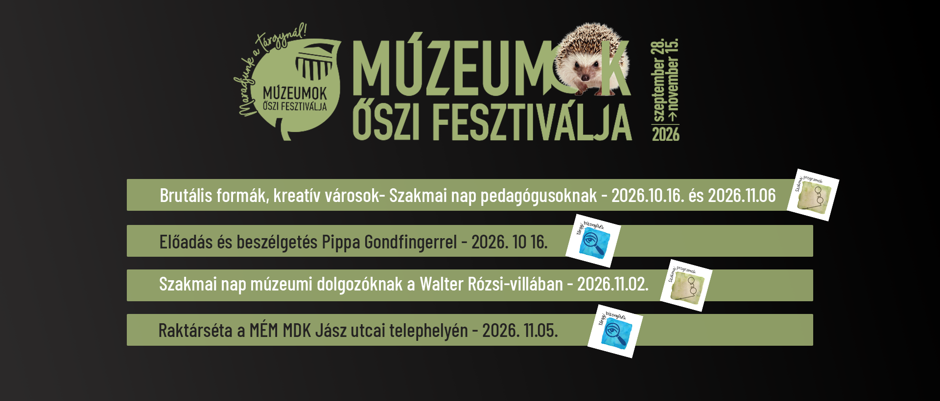 Múzeumok Őszi Fesztiválja 2026