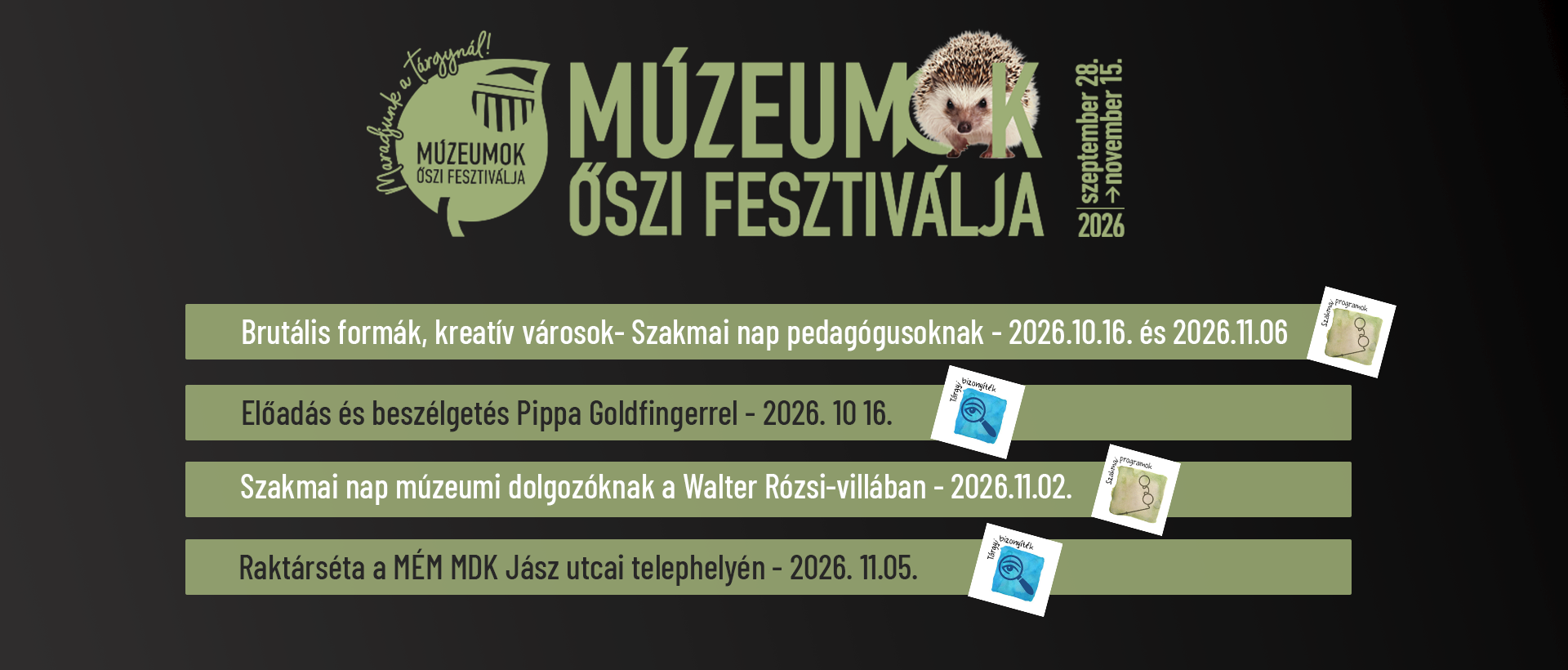 Múzeumok Őszi Fesztiválja 2026